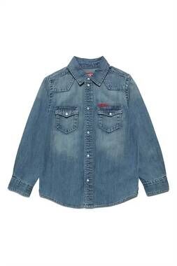 NEW DIESEL kids denim shirt in blue